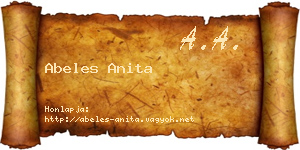 Abeles Anita névjegykártya